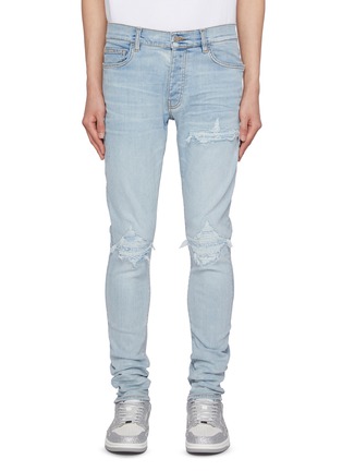 Main View - Click To Enlarge - AMIRI - Slim Fit Light Wash Cotton Jeans