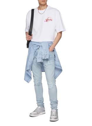 Figure View - Click To Enlarge - AMIRI - Slim Fit Light Wash Cotton Jeans