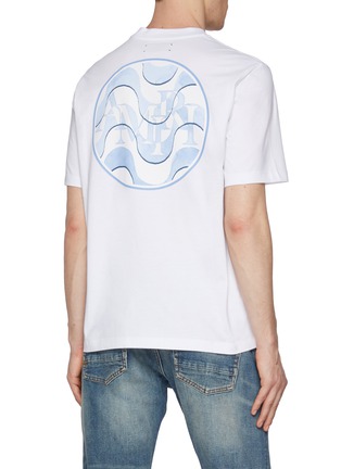 Back View - Click To Enlarge - AMIRI - Staggered Wave Orb Graphic Print Cotton T-Shirt
