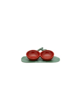 Main View - Click To Enlarge - VETRESKA - Cherry Ceramic Pet Bowl Set