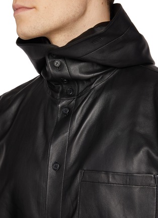 Detail View - Click To Enlarge - HELMUT LANG - Hooded Leather Shirt