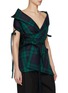 Detail View - Click To Enlarge - SETCHU - Eisha Tartan Belted Waist Double Breasted Blazer