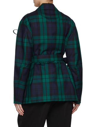 Back View - Click To Enlarge - SETCHU - Eisha Tartan Belted Waist Double Breasted Blazer