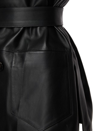  - SETCHU - Origmai Belted Waist Double Breasted Leather Jacket