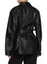 Back View - Click To Enlarge - SETCHU - Origmai Belted Waist Double Breasted Leather Jacket