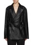 Main View - Click To Enlarge - SETCHU - Origmai Belted Waist Double Breasted Leather Jacket