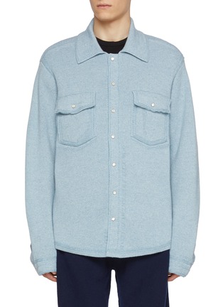 Main View - Click To Enlarge - BARRIE - Distressed Cashmere Cotton Shirt Jacket