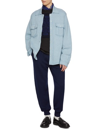 Figure View - Click To Enlarge - BARRIE - Distressed Cashmere Cotton Shirt Jacket