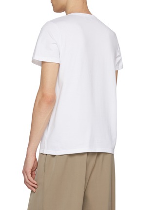 Back View - Click To Enlarge - BARRIE - BB Cashmere Logo Patch Cotton T-Shirt