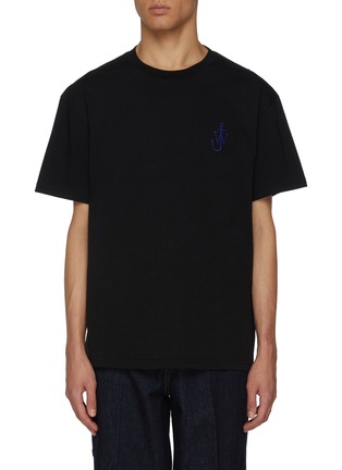 Main View - Click To Enlarge - JW ANDERSON - Anchor Embroidery Logo Print Cotton T-Shirt