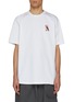Main View - Click To Enlarge - JW ANDERSON - Puffin Anchor Embroidery Logo Cotton T-Shirt