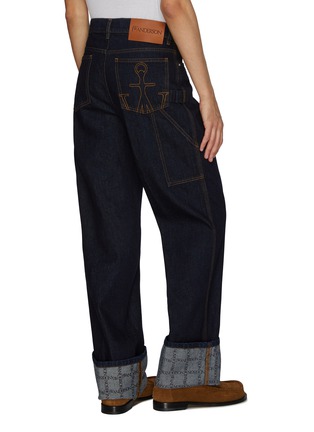 Back View - Click To Enlarge - JW ANDERSON - Turn Up Workwear Dark Washed Jeans