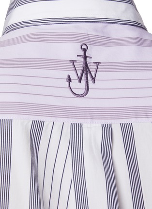  - JW ANDERSON - Irregular Stripes Logo Cotton Poplin Shirt