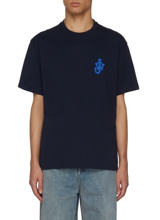 Main View - Click To Enlarge - JW ANDERSON - Anchor Patchwork Logo Cotton T-Shirt