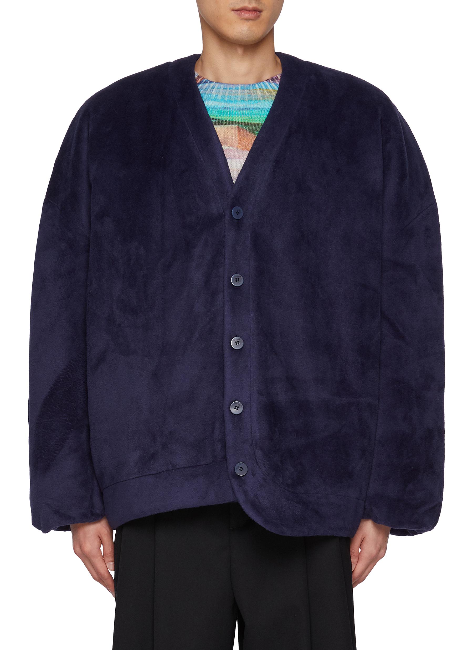 Mens asymmetrical cardigan top
