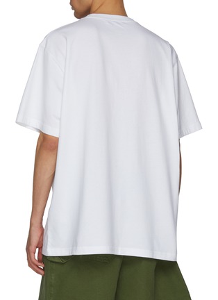 Back View - Click To Enlarge - JW ANDERSON - Oversized Slogan Print Cotton T-Shirt