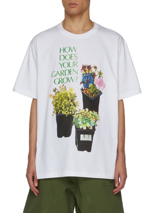 Main View - Click To Enlarge - JW ANDERSON - Oversized Slogan Print Cotton T-Shirt