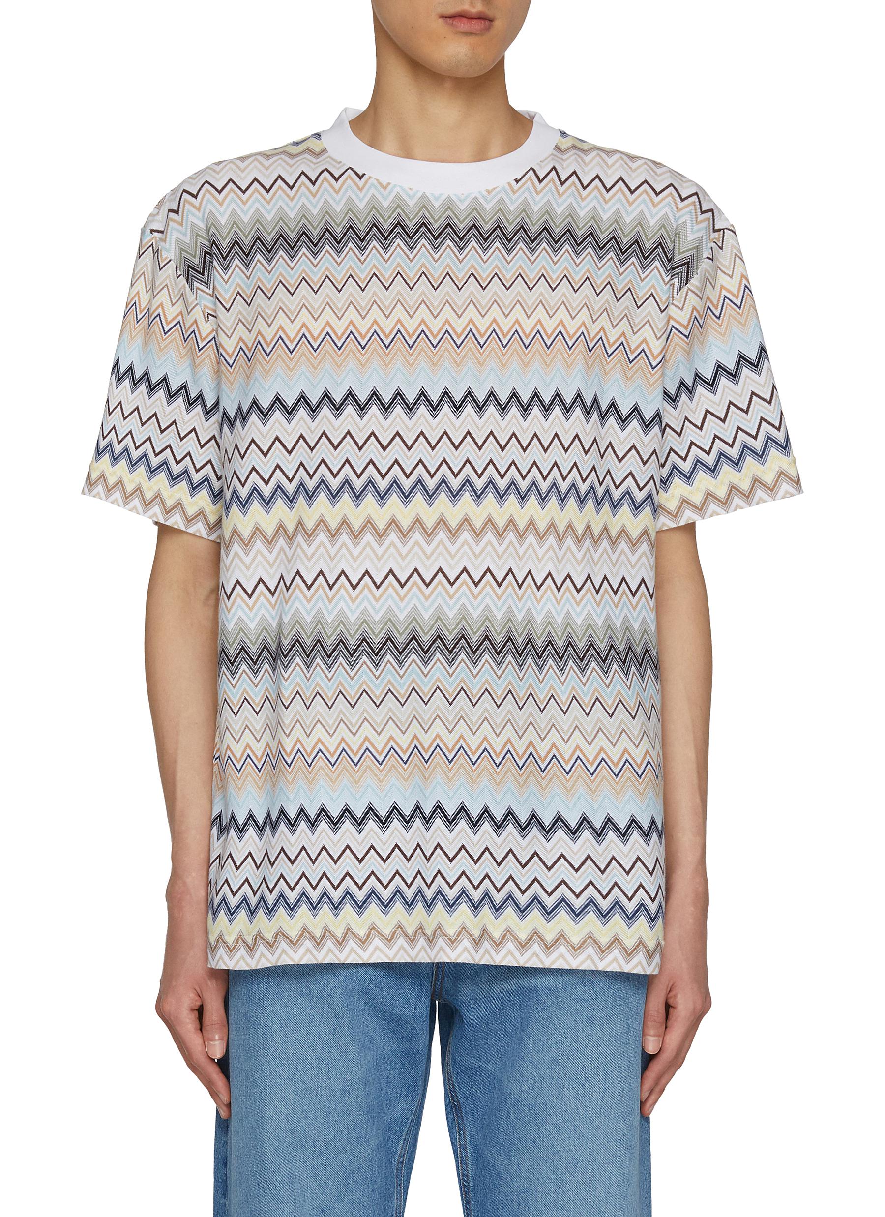 MISSONI Raschel Zig Zag Motif Cotton T Shirt Men Lane Crawford