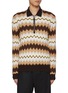 Main View - Click To Enlarge - MISSONI - Zigzag Zip Up Cotton Wool Polo