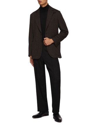 Figure View - Click To Enlarge - BRIONI - Micro Chequered Cashmere Blazer