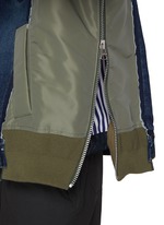 SACAI | Nylon Insert Dark Wash Denim Jacket | Men | Lane SACAI | Nylon Insert Dark Wash Denim Jacket | Men | Lane
