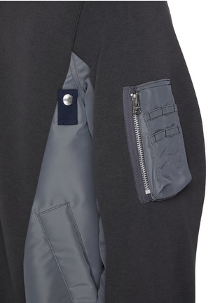  - SACAI - Sponge Sweat Nylon Insert Zip Up Hoodie