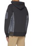 Back View - Click To Enlarge - SACAI - Sponge Sweat Nylon Insert Zip Up Hoodie