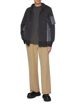 SACAI | Sponge Sweat Nylon Insert Zip Up Hoodie | GREY | Men