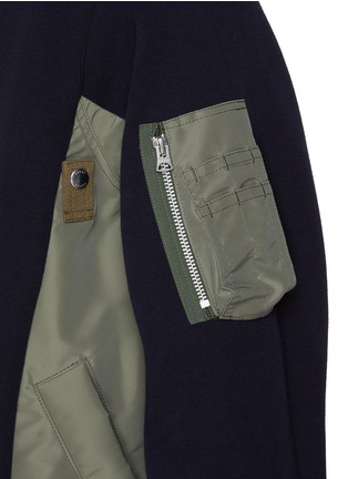  - SACAI - Sponge Sweat Nylon Insert Zip Up Hoodie