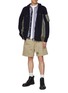 Figure View - Click To Enlarge - SACAI - Sponge Sweat Nylon Insert Zip Up Hoodie