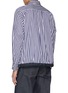 Back View - Click To Enlarge - SACAI - x Thomas Mason Striped Elasticated Hem Cotton Shirt