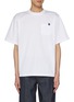 Main View - Click To Enlarge - SACAI - Embroidered Pocket Side Split Cotton T-Shirt