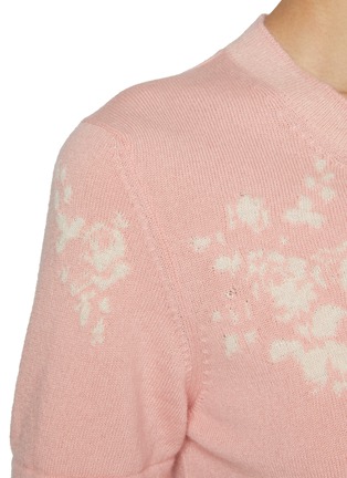  - BARRIE - Flower Intarsia Cashmere Blend Top
