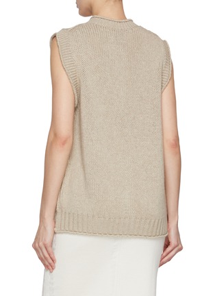 Back View - Click To Enlarge - BARRIE - Chunky Knit Button Up Cashmere Vest