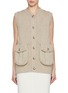 Main View - Click To Enlarge - BARRIE - Chunky Knit Button Up Cashmere Vest