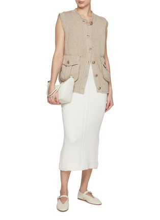 Figure View - Click To Enlarge - BARRIE - Chunky Knit Button Up Cashmere Vest