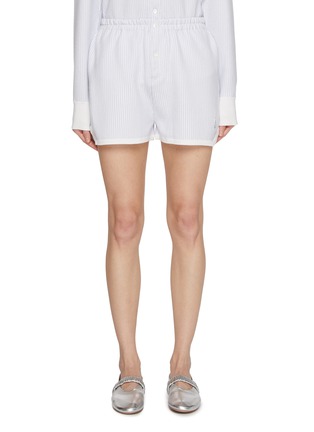 Main View - Click To Enlarge - BARRIE - Striped Cashmere Cotton Oxford Shorts