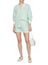 Figure View - Click To Enlarge - BARRIE - Striped Cashmere Cotton Oxford Shorts