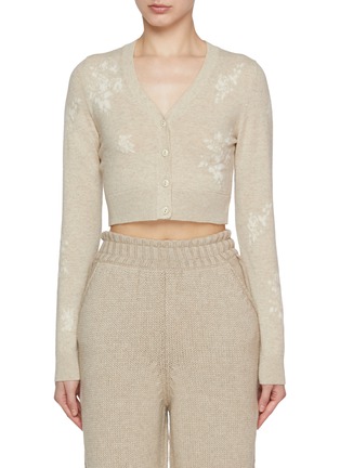 Main View - Click To Enlarge - BARRIE - Flower Intarsia Cropped Cashmere Blend Cardigan