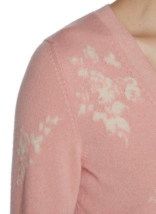  - BARRIE - Flower Intarsia Cropped Cashmere Blend Cardigan