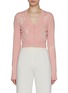 Main View - Click To Enlarge - BARRIE - Flower Intarsia Cropped Cashmere Blend Cardigan
