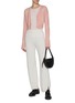 Figure View - Click To Enlarge - BARRIE - Flower Intarsia Cropped Cashmere Blend Cardigan