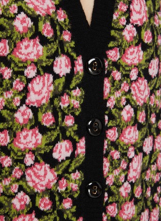  - BARRIE - Floral Intarsia Button Front Cashmere Wool Vest
