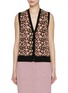 Main View - Click To Enlarge - BARRIE - Floral Intarsia Button Front Cashmere Wool Vest