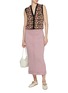 Figure View - Click To Enlarge - BARRIE - Floral Intarsia Button Front Cashmere Wool Vest