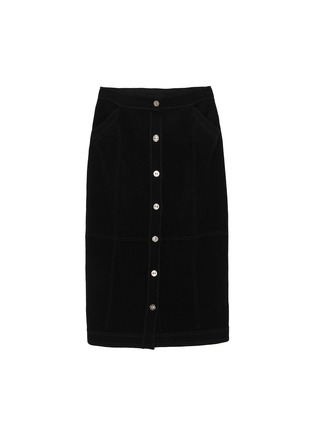Main View - Click To Enlarge - BARRIE - Suede Effect Denim Skirt