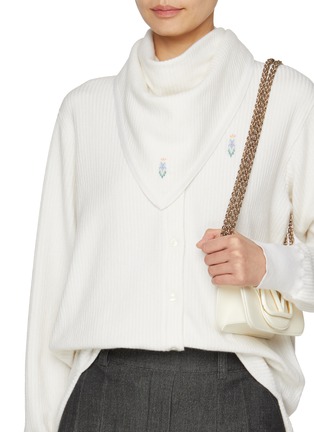 Figure View - Click To Enlarge - BARRIE - Tonel Stripe Cashmere Cotton Oxford Scarf