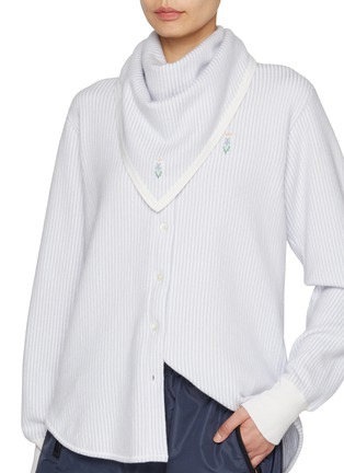 Figure View - Click To Enlarge - BARRIE - Striped Cashmere Cotton Oxford Scarf