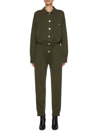 Main View - Click To Enlarge - BARRIE - Button Up Cashmere Jumpsuit