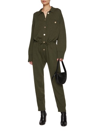 Figure View - Click To Enlarge - BARRIE - Button Up Cashmere Jumpsuit